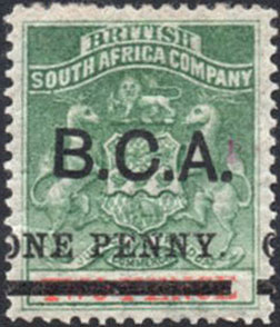 British Central Africa 1895 1d on 2d