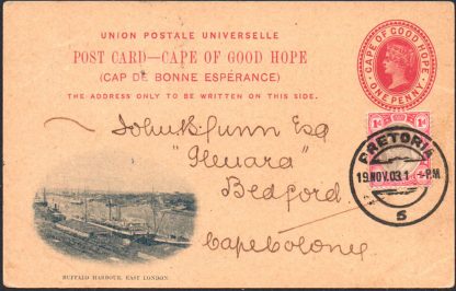 Cape postcard used in Transvaal