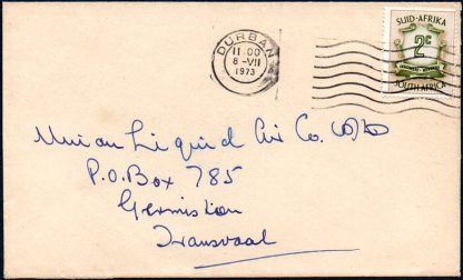 1973 South Africa revenue stamp used on cover