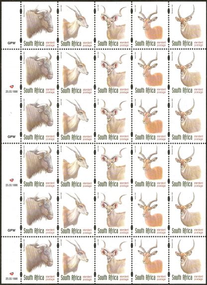 South Africa 1998 Antelopes, uncut booklet panes