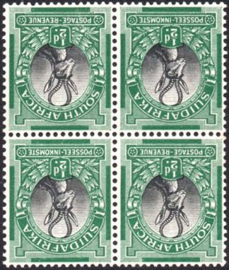 South Africa 1927 ½d watermark inverted