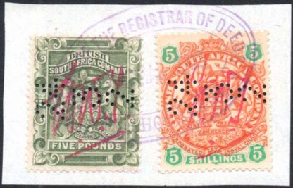 Rhodesia 1892-3 £5 5s fiscal use