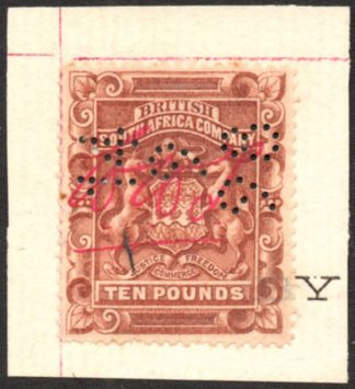 1892-3 £10 brown fiscally used