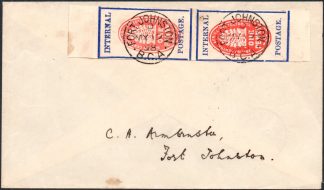 BCA 1898 imperf cheque stamp on cover