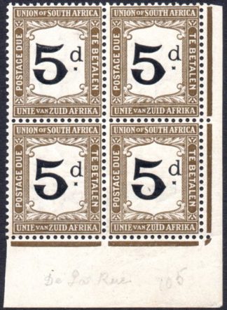 South Africa 1914 5d postage due