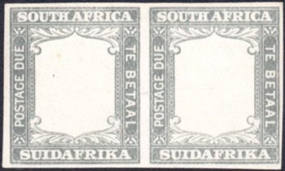 South Africa 1927 Frame Proof pair in grey