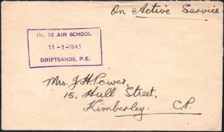 1943 AIR SCHOOL DRIFTSANDS cachet