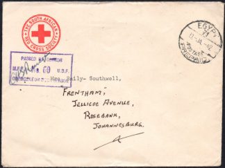 South Africa 1942 Red Cross censored cover EGYPT 71 postmark