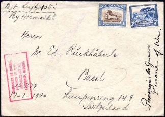 1940 censor cover from Leeuwkop Camp