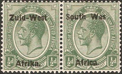 South West Africa ½d Wes for West variety