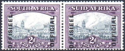 South Africa Official 1935-49, SG O30, 2d overprint shifted downwards