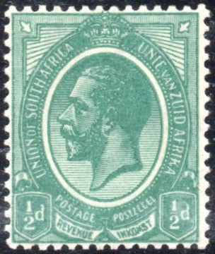 1913-24, ½d dark mossy green, King George V mint stamp