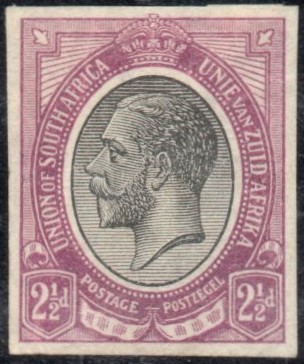 1913, 2½d Colour Trial, black & violet in 6d issued colours, imperforate KGV stamp